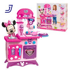 Kids Kitchen Play Set Pretend Cooking Toys Minnie Mouse Toddler Gift Pink USA