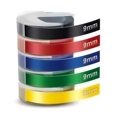 Embossing Label Tape Compatible for Dymo 3/8 Embossing Label Maker 3D Plastic