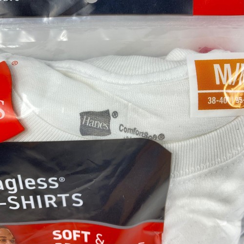 3 Pk Hanes Tagless Men's T-shirt Undershirt Size M 38-40" Crew Cut Neck NEW - Picture 6 of 6