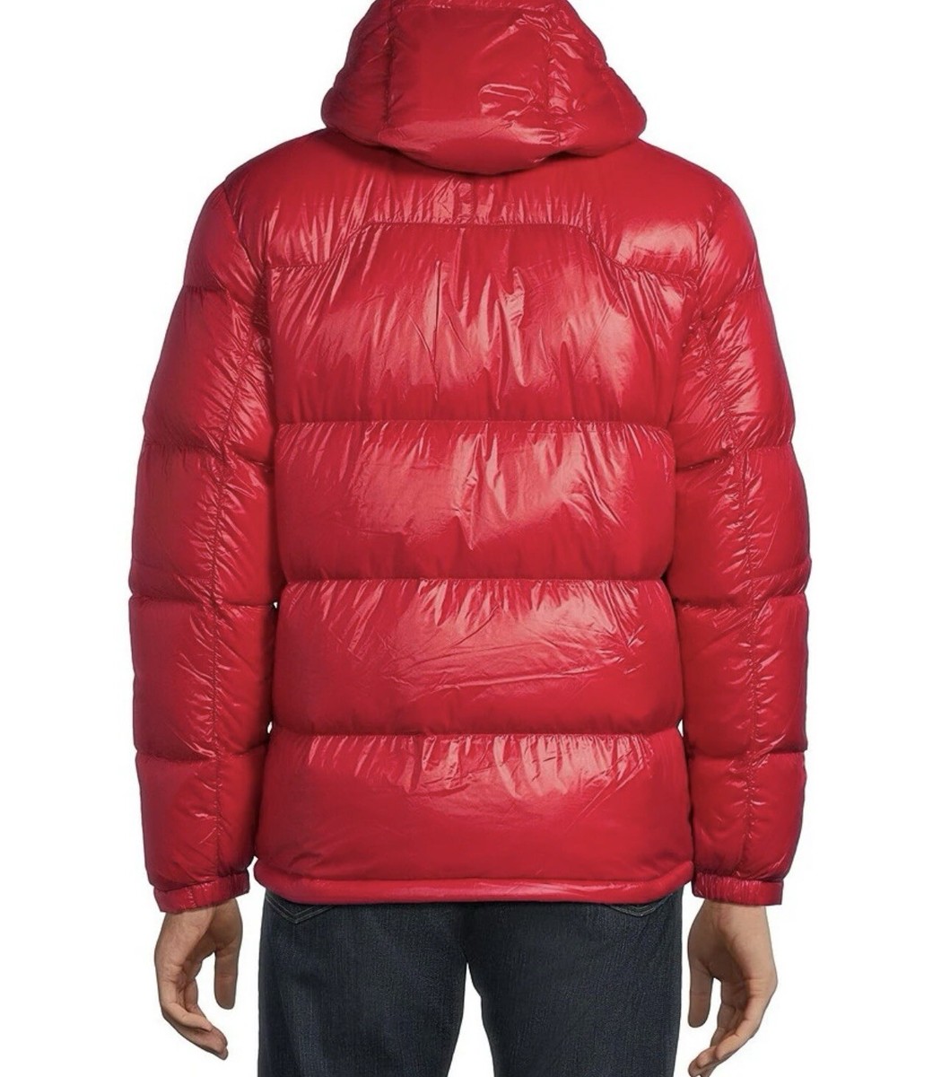 New Polo Ralph Lauren Mens Red Hood Down Puffer Jacket Parka Size