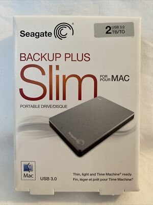 Seagate BACKUP PLUS SLIM USB 3.0 2TB PORTABLE DRIVE 4 MAC STDS2000900 NEW Sealed
