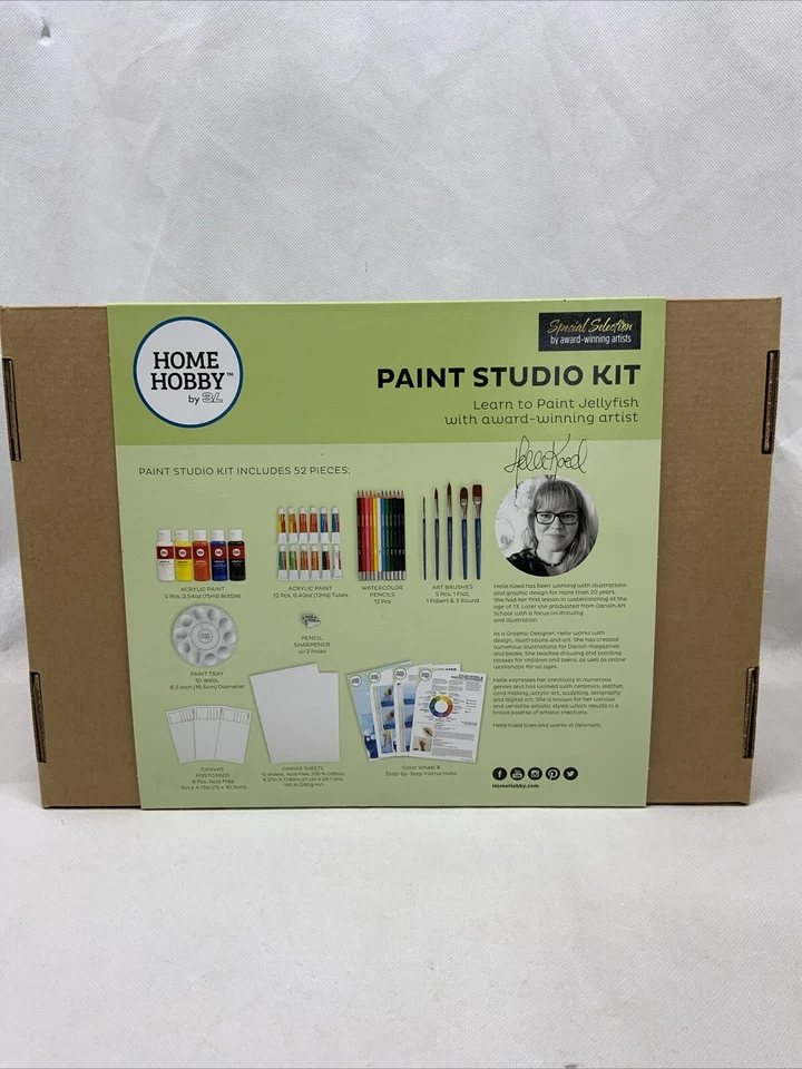 Kit de estudio de pintura The HomeHobby de 3L más medusas de Helle Koed para principiantes Foto 2 de 4