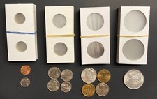 25 EACH / 4 DIFFERENT Sizes 2x2 Premium Cardboard Mylar Coin Holder