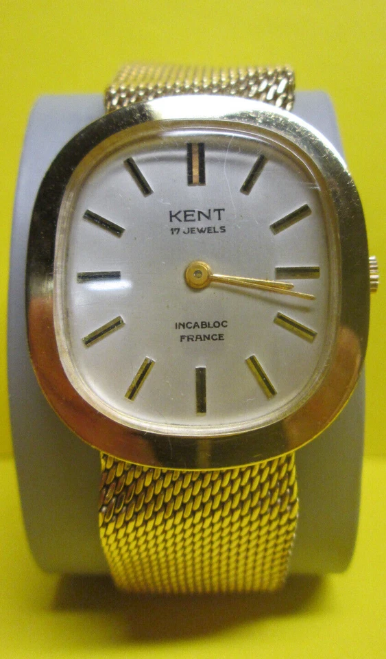 KENT 罕见复古女士镀金手表,法语。 17件珠宝、套装、风、跑步 — 第 3/4 张图片
