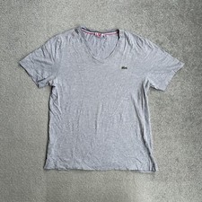 LACOSTE LIVE Herren T-Shirt Kurzarm Small Regular Fit Logo Retro 25203 Grau