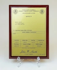HAM Radio - Amateur Radio License Call Sign Gold & Mahogany Plaque  *NICE GIFT* 