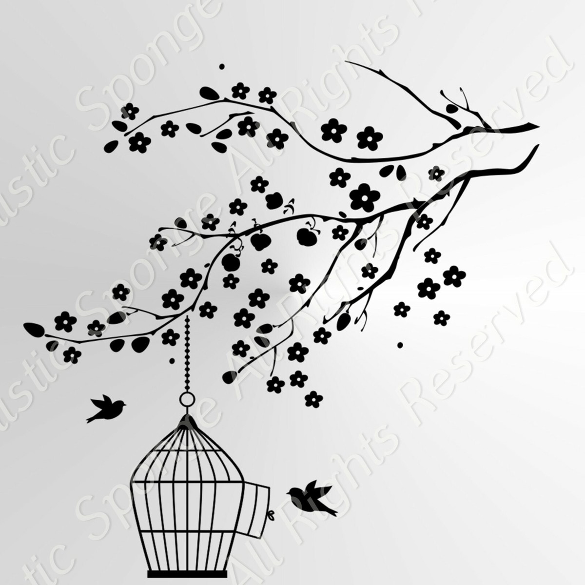 Bird with cage on Branch Reusable Stencil A3 A4 A5 Romantic Shabby Chic / J23 | eBay bird-with-cage-on-branch-reusable-stencil-a3-a4-a5-romantic-shabby-chic-j23-ebay
