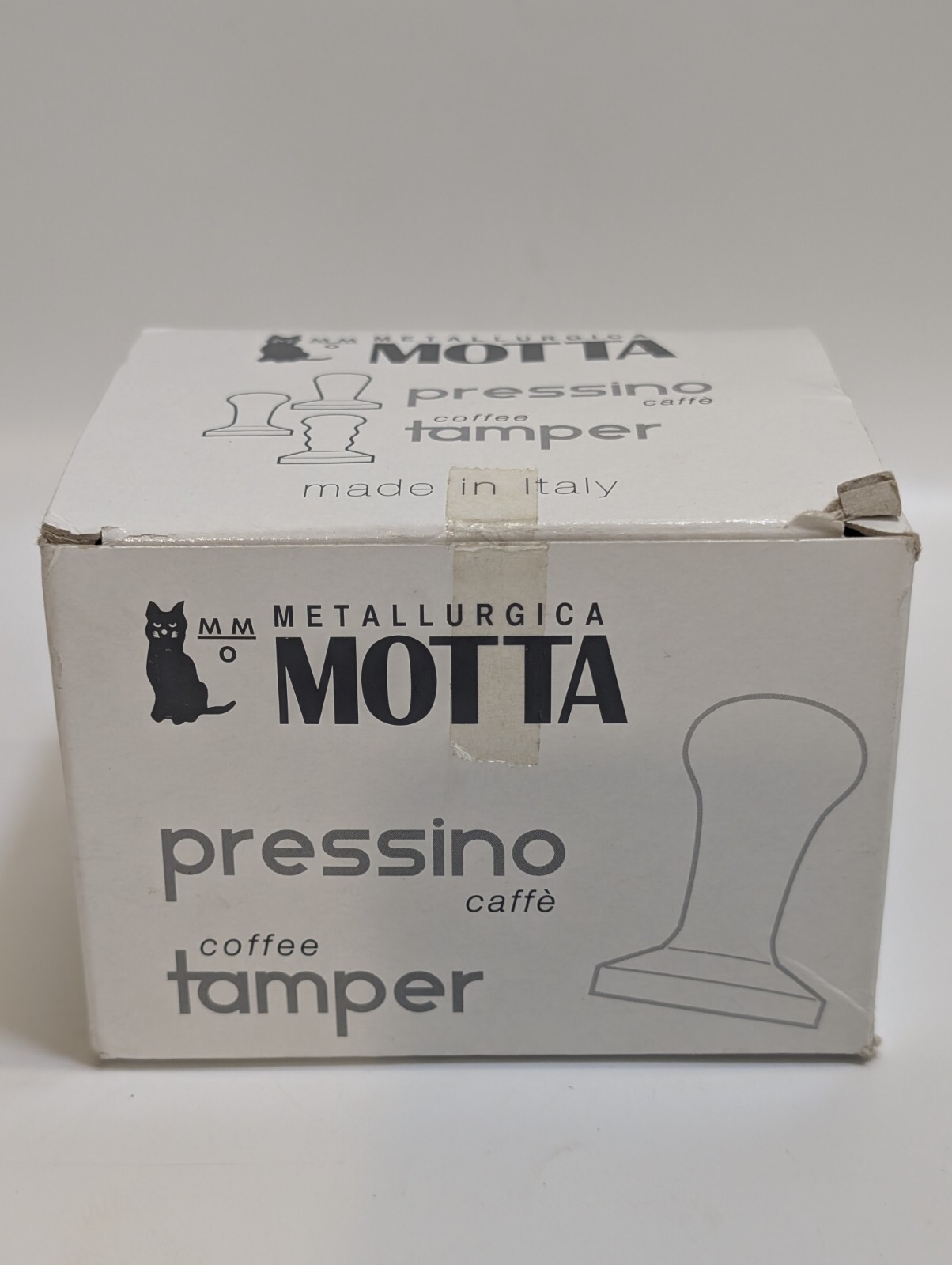 Metallurgica Motta Black Aluminum Handle Coffee Tamper, 58mm Made In Italy