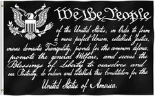 3x5FT Flag WE THE PEOPLE Preamble Constitution Patriot American Liberty US Decor