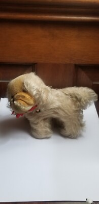 Vintage GRISLY Pekingese mohair puppy dog tagged swivel head