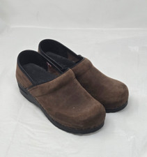 Sanita The Original Danish Clogs Brown Leather Pull On Round Toe size 37 US 6