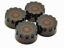 Knurled Guitar Speed Control Knobs Volume Tone Les Paul Metric Dark Amber