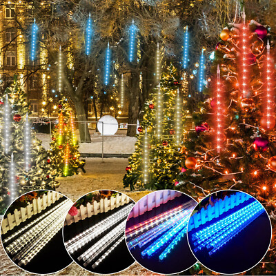 LED Meteor Shower Lights Outdoor New Year Falling Rain Drop String Light 3 Size