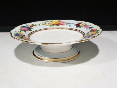 ANTIQUE PRE 1862 ROYAL WORCESTER HANDPAINTED FLOWERS CAKE SWEET MEAT STAND