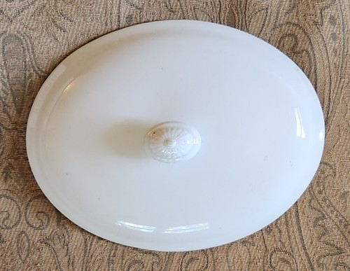 JAMES EDWARDS & SONS Antique White Ironstone 10" VEGETABLE DISH LID (ONLY) - Picture 3 of 5
