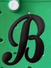 Letter Initial 'B'  In Black, Bogg Bag charm tote bag charm New 4 in length