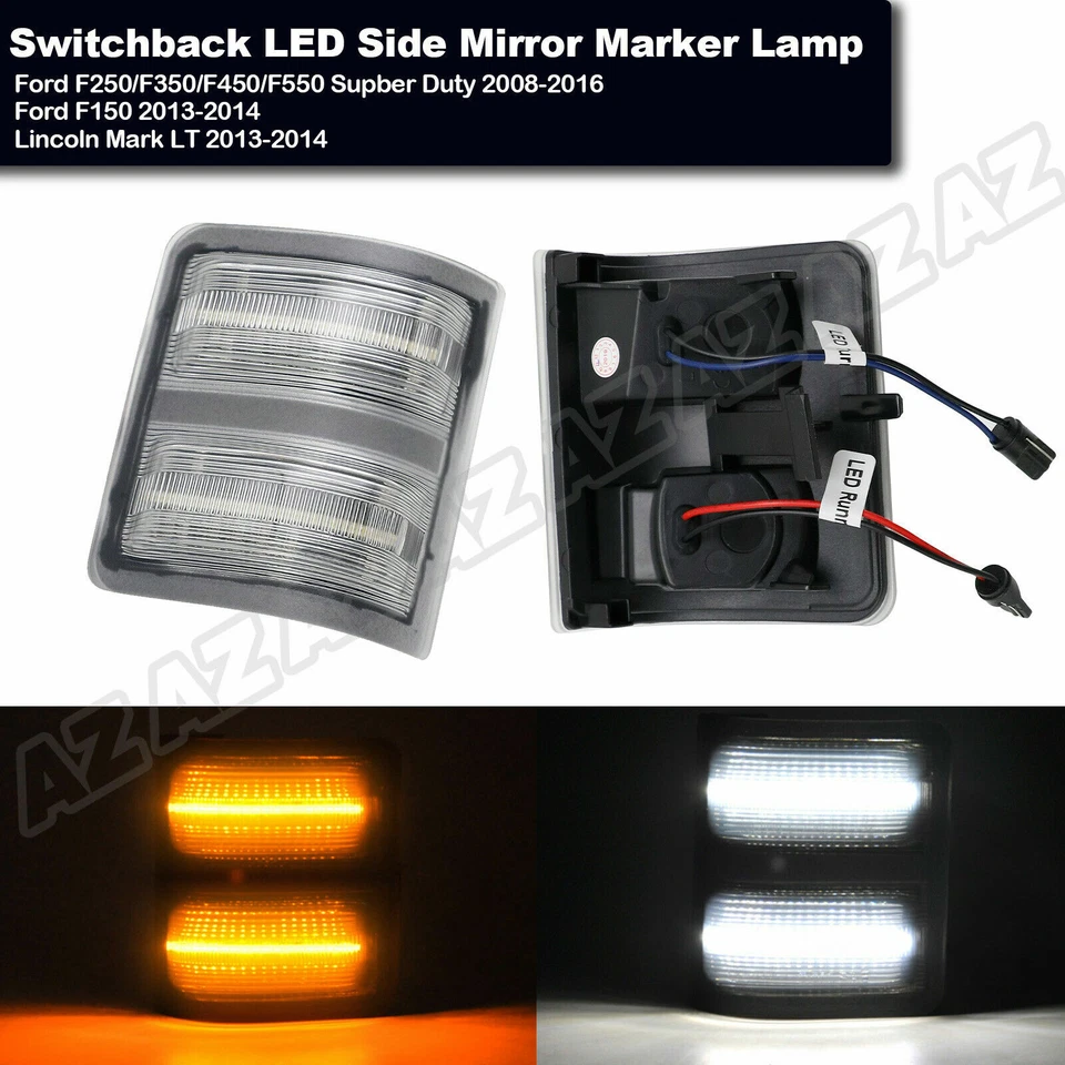 2 шт светодиодных габаритных огней для бокового зеркала для Ford F250/F350/F450/F550 Supber Duty 08-16 - Изображение 2 из 4