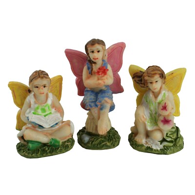 Fairy Garden Miniature Figurine Set of 3 Faries Dollhouse New
