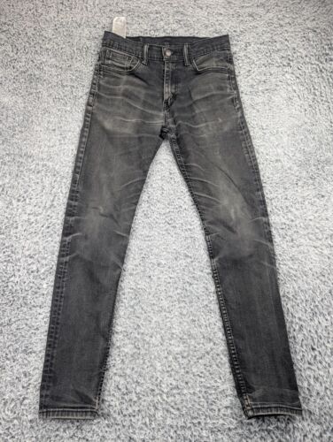 Levis 512 Jeans Men 30x32 Black Slim Tapered Denim Stretch Grunge Distressed - Picture 3 of 10