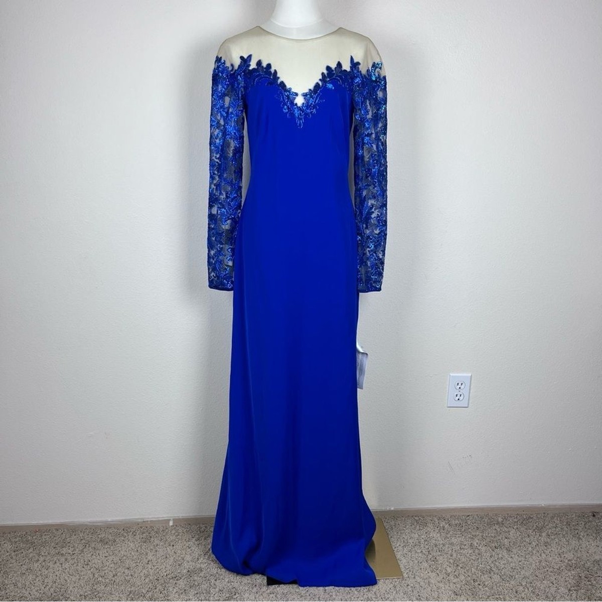 Tadashi Shoji Dress Womens Six Delta Off Shoulder Sequin Gown Maxi 