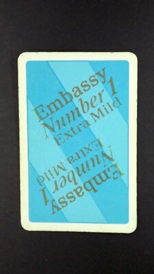1 x Playing card Embassy Number 1 Extra Mild Cigarettes 8 Spades Y690