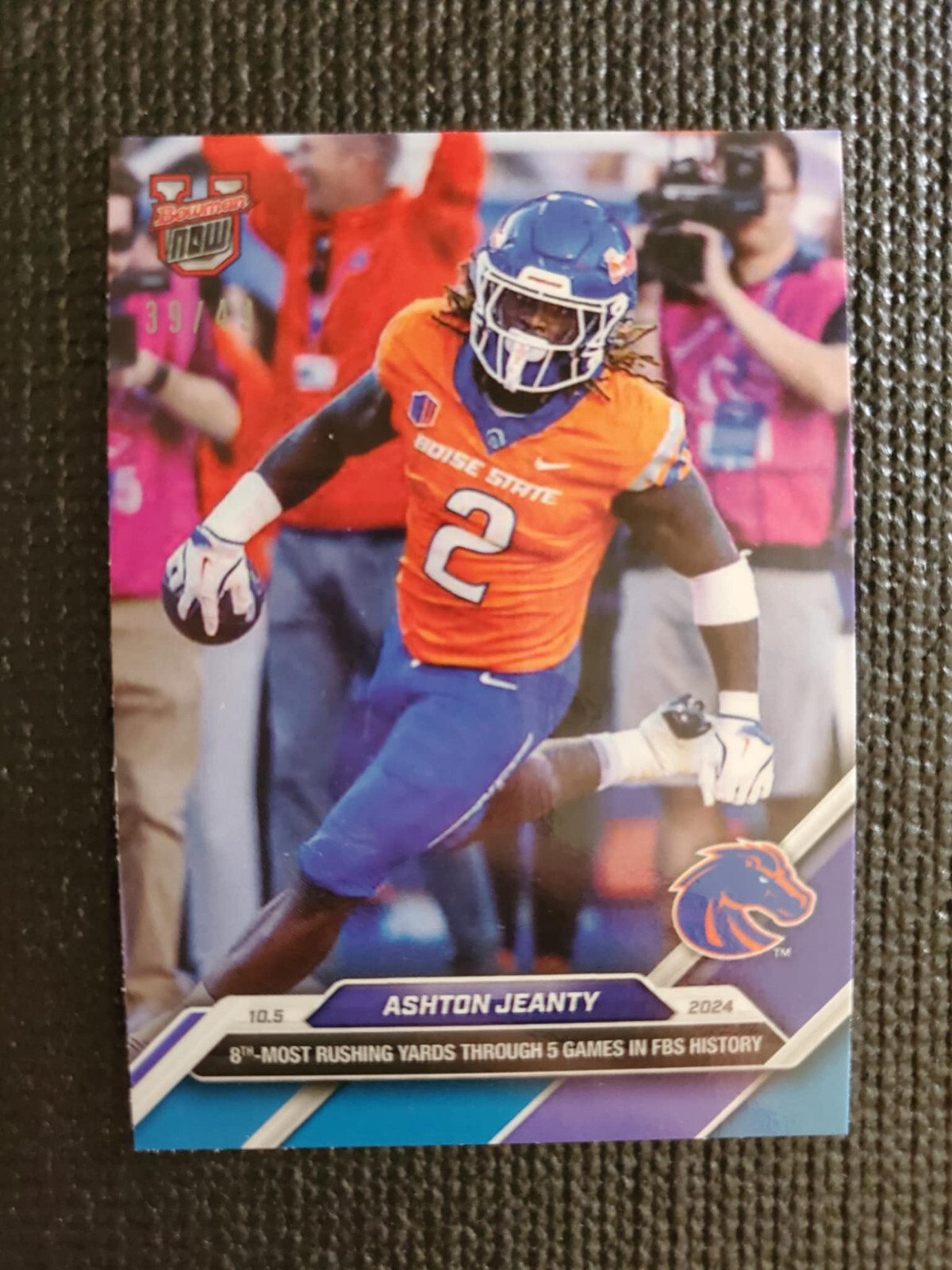 2024-25 BOWMAN U NOW Blue PARALLEL CARD 39/49 BOISE STATE ASHTON JEANTY #22