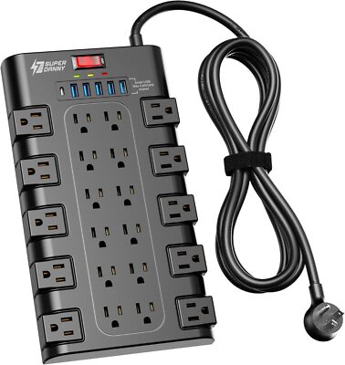 Power Strip Surge Protector with 22 AC Outlets and 6 USB Charging