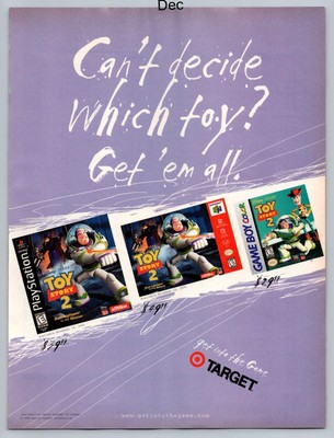 Toy Story 2 Nintendo N64 Playstation PS1 Gameboy Target 1999 Full Page Print Ad