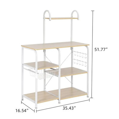 Kitchen Bakers Rack Freestanding Microwave Table Kitchen Microwave Stand with S-