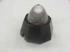 NOS Off/On Hook Indicator Light Cover Black Octagon Base with Clear Glass Lens