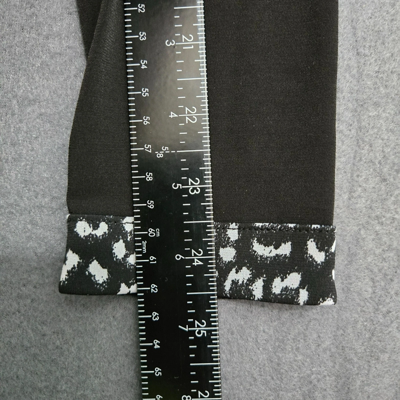 Abito Michael Kors donna M nero manica lunga con orlo stampa animalier bianco e nero