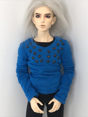 21.5  Soul Doll Male Lester Resin BJ Doll Fully Dressed Grey Inserted Eyes MIB
