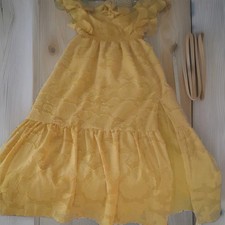 Lulus Yellow Floral V-Neck Sleeveless Ruffle ...