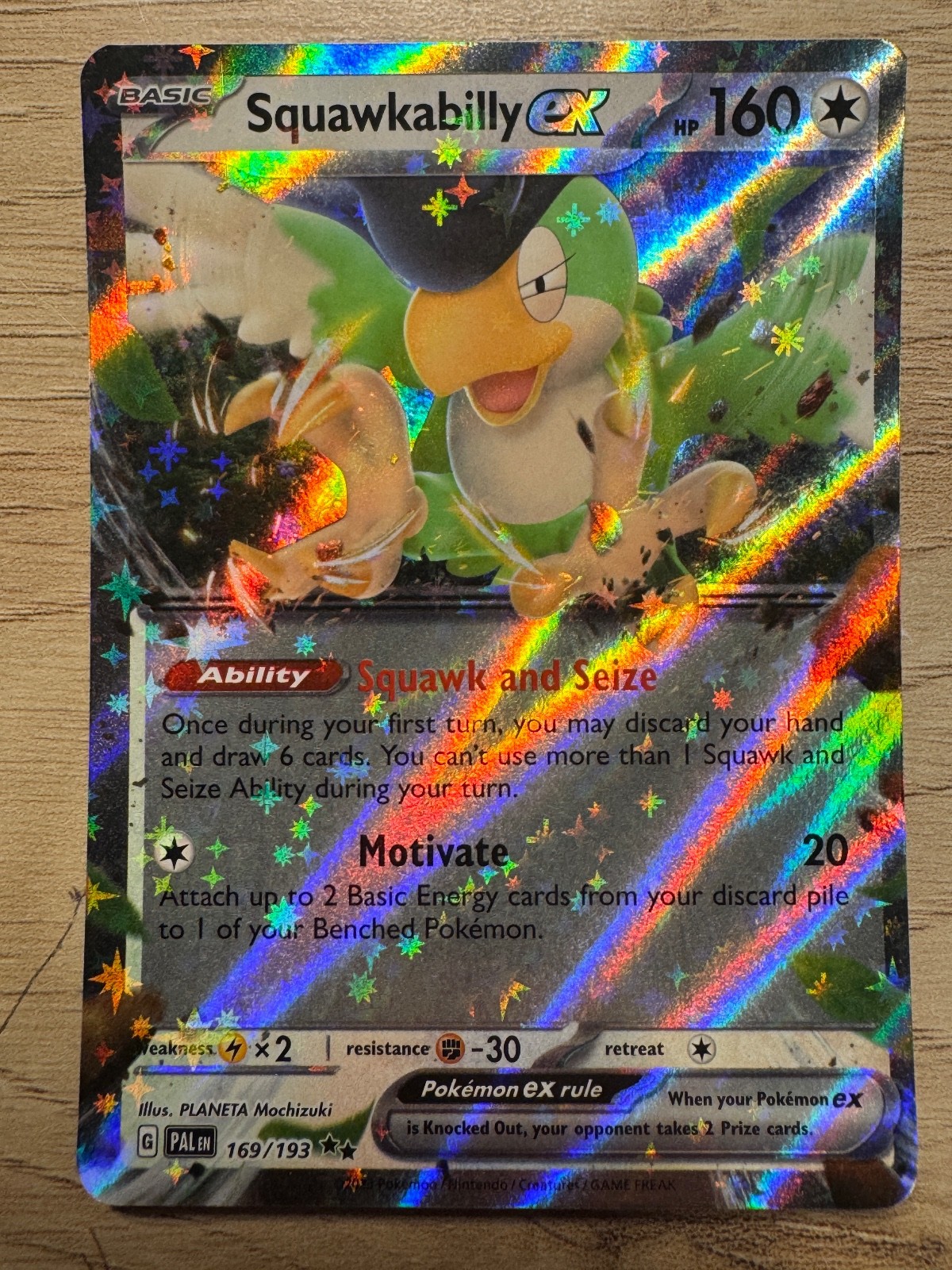 Squawkabilly ex Holo Double Rare SV02: Paldea Evolved 169/193 NM