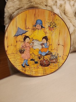 Ridgewood Flower Fest Collector Plate Mildred Barrett Asian Mother Girls RARE 