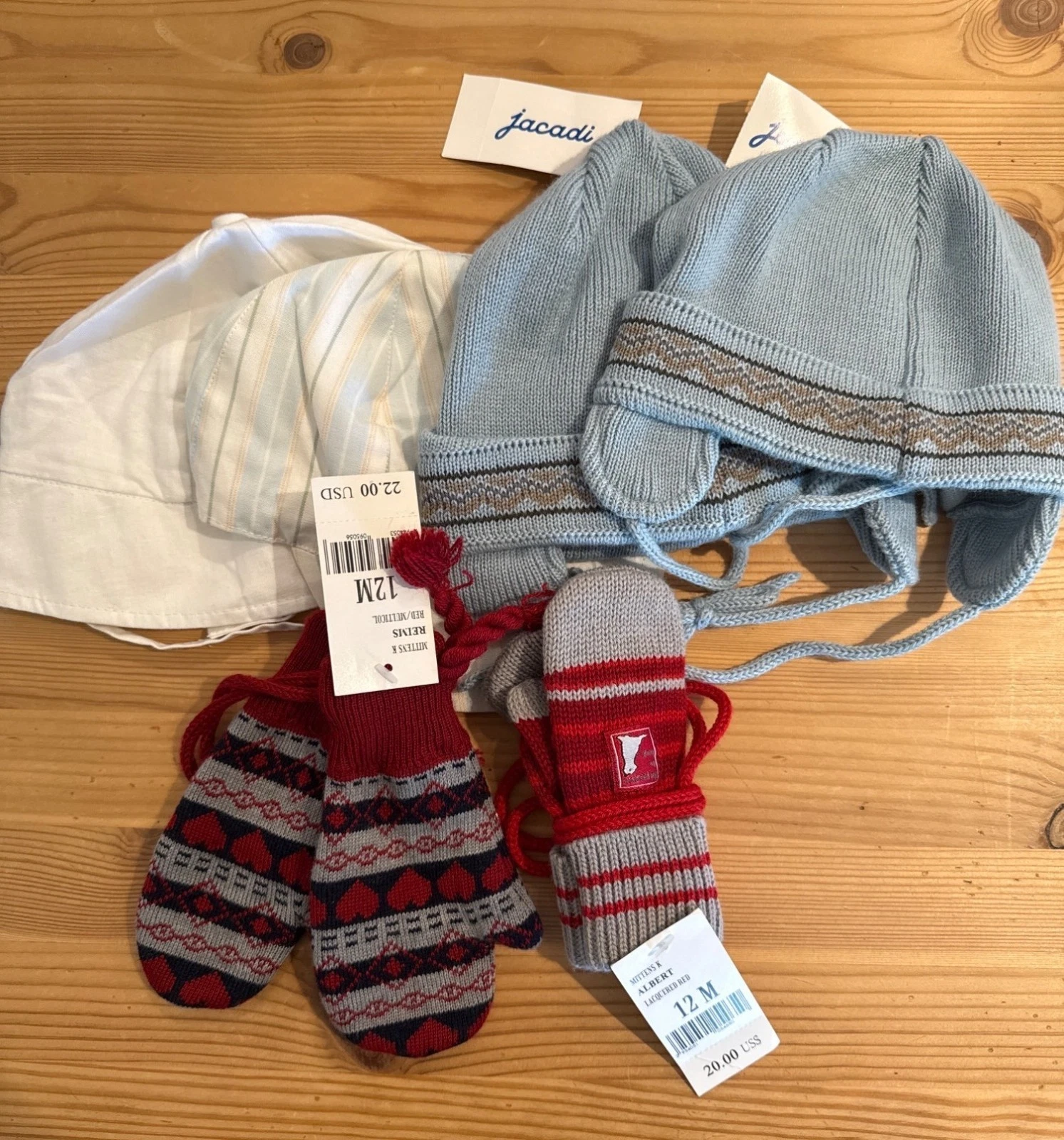 Jacadi Hat Mitten bundle 12 month unisex NWT JW