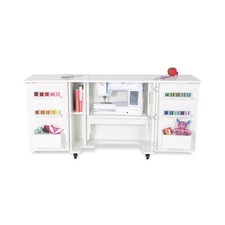 Bandicoot Fold-away Sewing Cabinet with Drawers in Ash White