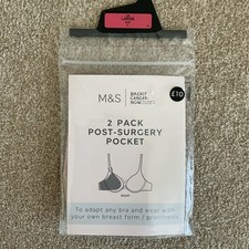 RRP  10 M S Size LARGE RIGHT 2 Pack Post Surgery Mastectomy Pocket ROSE QUARTZ L