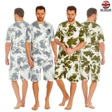 i-Smalls Men's Casual Lounge Set Tie Dye T-Shirt  Elasticated Waist Shorts