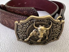 Longhorn Steer Bull Riding Rodeo Style Western Cowboy Belt Buckle