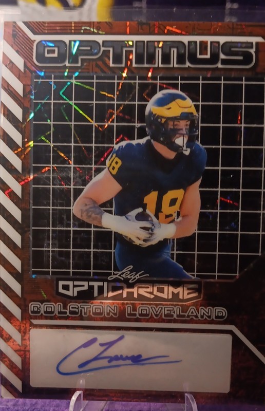 2025 Leaf Optichrome - Optimus Autographs Colston Loveland,Orange Lazer /4 AU,RC