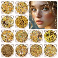 Body Glitter Sparkle Chunky Face Hair Makeup Gel for Girls Women