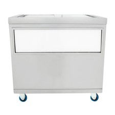 Mobile Ice Cart 86L Capacity Stainless Steel Rolling Drinks