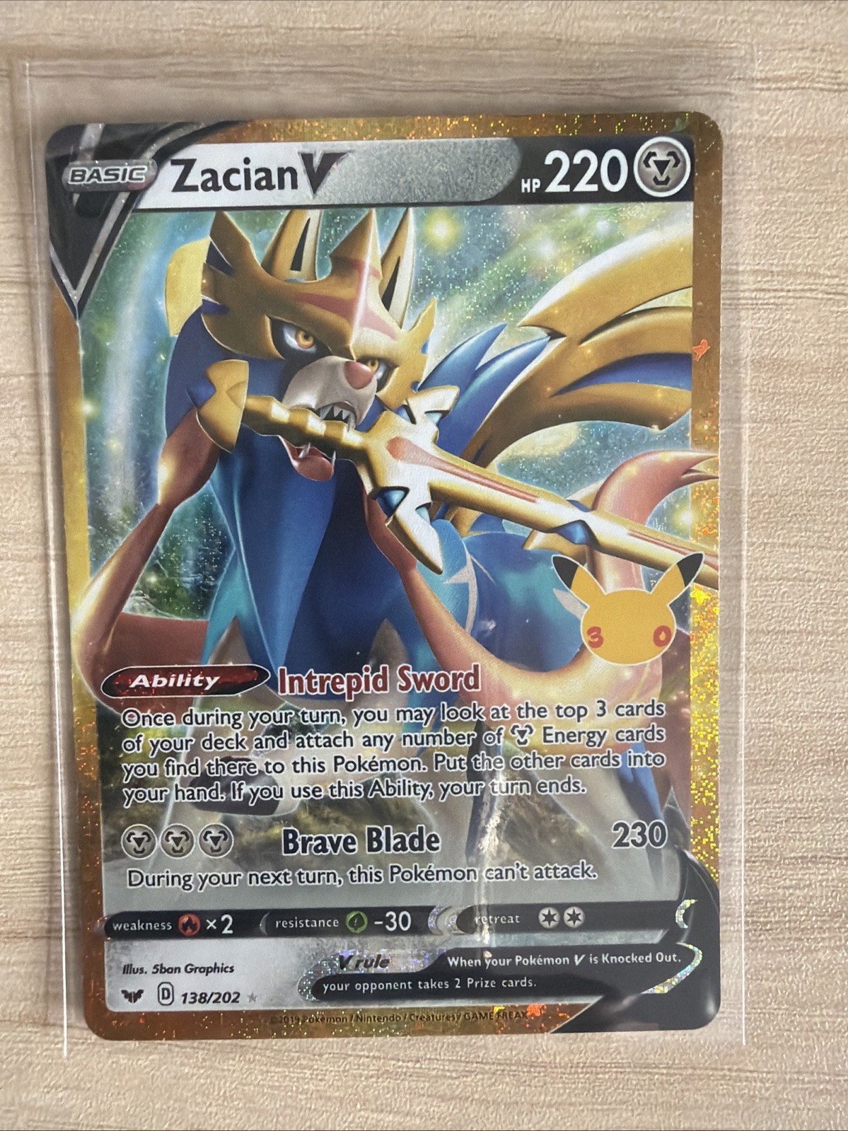 Pokemon 30th Celebration Zacian V 138/202 Pack Fresh Fast Shipping