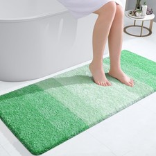 OLANLY Bathroom Runner Rugs Mat 47x20, Extra Soft Absorbent 47" X 20", Green