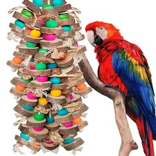 Large Parrot Toys for Macaw Toys Large Bird Toys Cockatoo Toys Natural Wooden