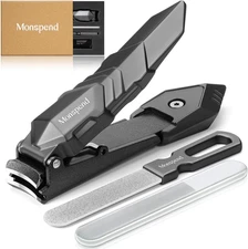 Nail Clippers with Catcher – No Splash Nail Cutters Fingernail and toenail Clipp