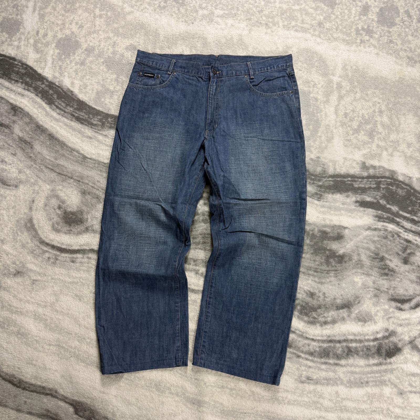 Vintage Yves Saint Laurent YSL 2000's Y2K Blue Denim Baggy Size 38 x 32 Jeans image 5