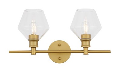 Elegant Lighting LD2312 Gene 2 Light 19''W Vanity Light - Brass