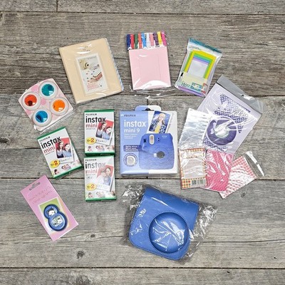 New Fujifilm Instax Mini 9 Instant Camera Bundle w/ Film, Case, Lenses and More